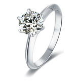 Anel Solitario Moissanite 1ct