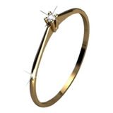 Anel Solitario Ouro 18k