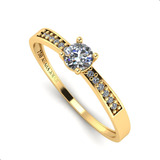 Anel Solitario Ouro 18k