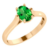 Anel Solitario Oval Em