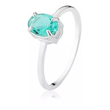 Anel Solitario Oval Pedra