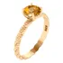 Anel Solitário Prata 925 Dourada Ouro 18k - Torcido Citrino 