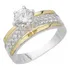 Anel Solitário Prata 925 Feminino Diana Com Aplique Ouro 14k