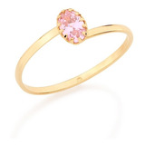 Anel Solitario Zirconia Oval