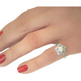 Anel Solitario Zirconia Prata