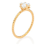 Anel Solitario Zirconia Triangular