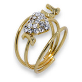 Anel Strass Coracao Akasaki