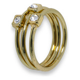 Anel Strass Triplo