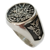 Anel Tetragrammaton Pentagrama Prata