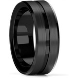 Anel Titanio Preto Fosco