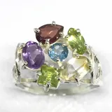 Anel Topazio Azul Peridoto