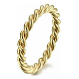 Anel Torcido 3mm Ouro