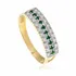 Anel Trio De Ouro Amarelo 18k Diamantes E Esmeraldas