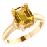 Anel Vintage Citrino Prata 925 Dourada  Ouro 18k - Feminino