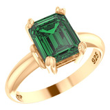 Anel Vintage Esmeralda Prata