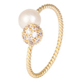 Anel Zirconia E Perola