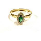 Anel Zirconia Esmeralda Pedra