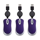 Angoily 3 Peças Mouse Laptop Computador Mini Computador Retrátil Usb Mouse Para Computador Mouse Com Fio Mouse Arco Mudo Mouse Usb Mouse Com Fio Mouse Notebook Roxo Linha Metálica Viagem Sem Fio