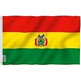 Anley Fly Breeze 3x5 Pés Bandeira Da Bolívia - Cor Vívida E Resistente Ao Desbotamento Uv - Cabeçalho De Lona E Costura Dupla - Bandeiras Nacionais Bolivianas Poliéster Com Ilhós