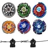 Anliv Art Gyros 6 Pack Bey Burst Battling Tops Metal Fusion Starter Set With Stickers Two Launchers