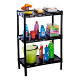 Antares Super Estante Modular Multiuso 03 Prateleiras Preta
