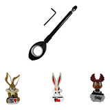 Antena Corta Pipa Moto Retrátil Guidão Aço Preta + Enfeite