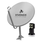 Antena Digital Parabólica Vivensis 60cm Ku   Lnbf Quadruplo
