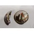 Antiga Botão Par Porcelana Oriental Metal Branco - R 10779