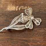 Antigo Broche Em Prata