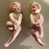 Antigo Par Bibelôs Esculturas De Bebês Em Biscuit Alemão