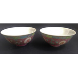 Antigo Par Bowls E Colher Em Porcelana Oriental 371 Rrdeco