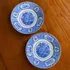 Antigo Par De Pratos Porcelana Inglesa Ridgway Azul E Branco