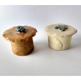 Antigo Par Potes Estilizados Ceramica M. Hobaran 8384 Rrdeco