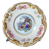 Antigo Prato Elevado Porcelana