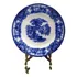 Antigo Prato Fundo Porcelana Azul Borrão Ingles Meados 1800
