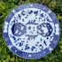 Antigo Prato Porcelana Inglesa Borrão Azul E Branco Derby