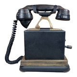 Antigo Telefone De Mesa Caixa Metal - C 10836