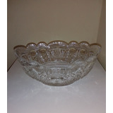 Antigo Vaso Floreira De Mesa Em Cristal Grosso 