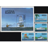 Antigua E Barbuda - Navios - 1984 - S/completa + Bloco