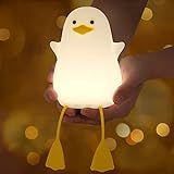 Anywin Duck Night Light,benson Duck Lamp,cute Duck Night Light For Kids With Warm Color & Dimming Function, 1200mah Rechargeable Duck Baby Night Light With 20' Timer & Touch Control, Warm White