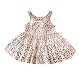 Aoiroe Vestido Infantil Para Bebê, Estilo Fino, Suspensório, Respirável, Com Estampa Floral De Desenho Vermelho Fofo Para Vestido Jeans, C, 5-6 Anos