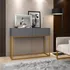 Aparador Buffet Eros Industrial Dourado Balcão Hall Entrada Cor Cinza/dourado