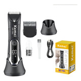 Aparador Pelos Corpo Unissex Barbeador Prova D agua Sem Fio Cor Preto 110v 220v Kemei Km 1984s