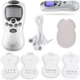 Aparelho Tens Eletrochoque Para Fisioterapia Acupuntura Massageador Muscular   4 Eletrodos Portátil Voltagem 110v 220v Bivolt   Cor Prateado   PREMIUM  RILEWA 