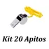 Apito Em Metal Profissional Com Cordão   Kit 20 Unidades Cor Prateado