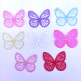 Aplique Borboleta Organza Tecido 4x3 7cm Kit Com 50 Unidades