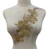 Aplique Dourado Com Pedrarias
