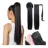 Aplique Rabo De Cavalo Cabelo Orgânico Super Fácil Aplicar Cor Castanho Escuro