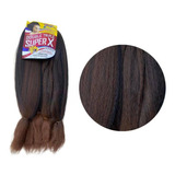 Apliques De Cabelo Sintético Zhang Hair Estilo Entrelace  Castanho Escuro chocolate De 126cm   6 Mechas Por Pacote