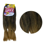 Apliques De Cabelo Sintético Zhang Hair Estilo Entrelace  Castanho Medio mel De 126cm   6 Mechas Por Pacote